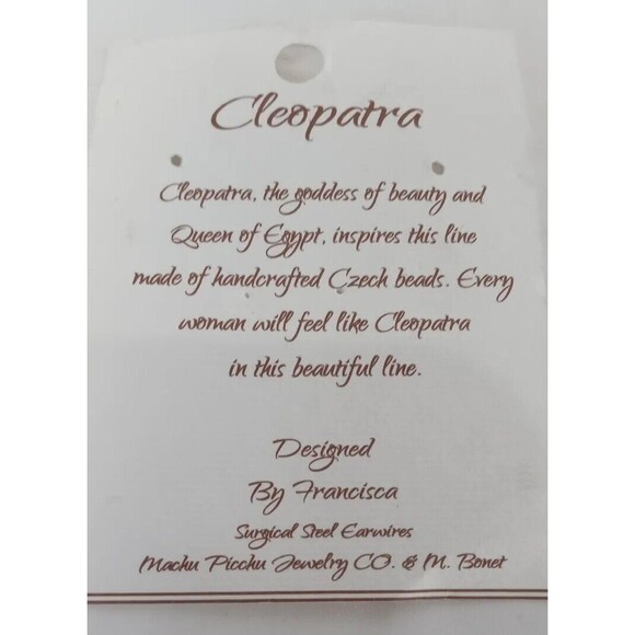 Handcrafted Cleopatra Emerald Green Czech Glass Goldtone Wire Earrings - Picture 5 of 10